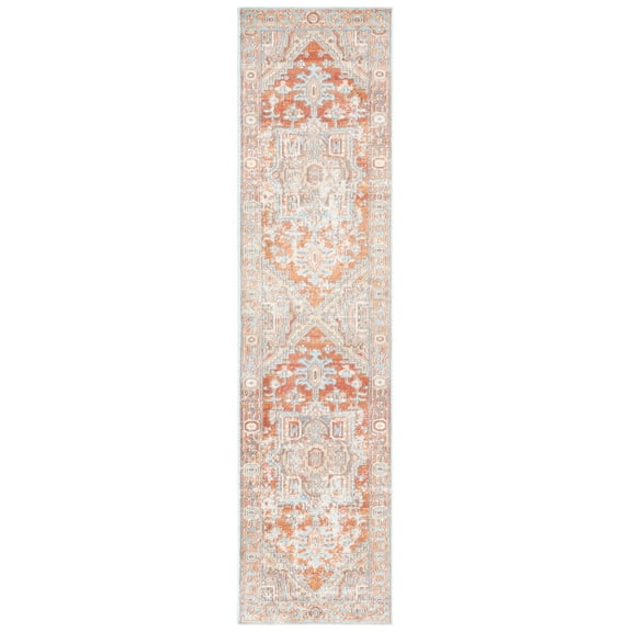 SAFAVIEH Aria Gligor Oriental Runner Rug, Rust/Taupe, 2' x 8'