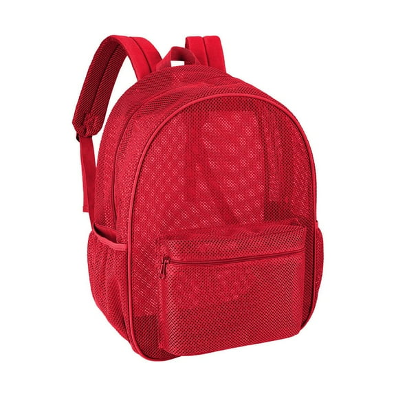 chaungfeng Mesh Backpack, Beach Tote Bag, Transparent Extra Large Backpack with Zipper Pocket, for Pool, Picnic, Travel, Camping