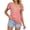 Pink, variant on Inverlee T Shirts for Women V Neck Dressy Casual Short Sleeve Tops Boho Solid Color Shirts Flowy Vacation Tunic Blouse Tee Summer Fashion