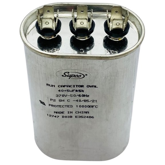 CD40 5X370, Dual Run Capacitor Oval 40   5 Mfd. 370 Volt