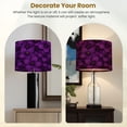 thumbnail image 4 of Lamp Shades Set of 2 Easy Assembly Purple Flower Abstract Purple Purple Flowers Gold Accents Drum Lampshades for Table Lamps Floor Lamps Pendant Light 13"x13"x10" Replacement Lamp Shade, 4 of 8