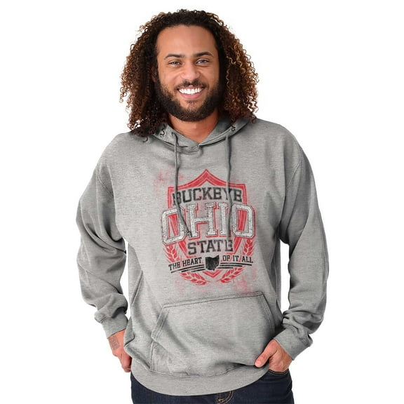 Ohio Retro Buckeye State Pride Emblem Unisex Plus Fleece Graphic Hoodie Brisco Brands 2X