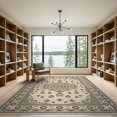 thumbnail image 2 of ODIKA 9'x12' Beige Brown Vintage Medallion Fringe Washable Area Rug Traditional Geometric Motifs with Intricate Corner Non-Slip, Chair-Friendly for Dining Room, Basement, Large Office, 2 of 7