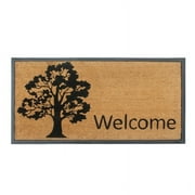 A1 Home Collections LLC A1HC Designer Hand-Crafted Rubber Coir Molded Double/Single Welcome Doormat, Black - 24"X48"
