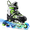 Green, variant on Gonex Inline Skates for Girls Boys, 4 Sizes Adjustable Roller Skates Blades with Light Up Wheels