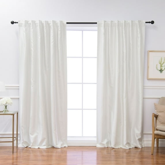 Best Home Fashion Faux Silk Blackout Curtain Panel Pair