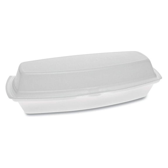 DyGTyX YTH100980000 Foam Hinged Lid Containers, Hot Dog, 7.25 X 3 X 2, White, 504/Carton