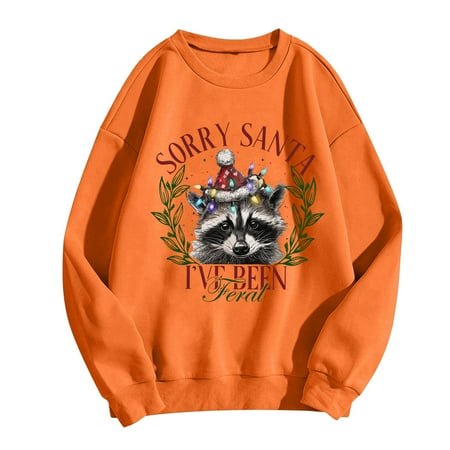WEAIXIMIUNG Mignons Chandails d'Automne pour Femmes Chandails Quotidiens pour Femmes Maison Extérieur Entraînement Manches Longues T-Shirt Col Rond Haut Chandail Imprimé Blouse de Rue Mode Urbaine