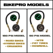 JACO BikePro Presta Tire Pressure Gauge - 60 PSI | Presta/Schrader (Mountain Bikes)