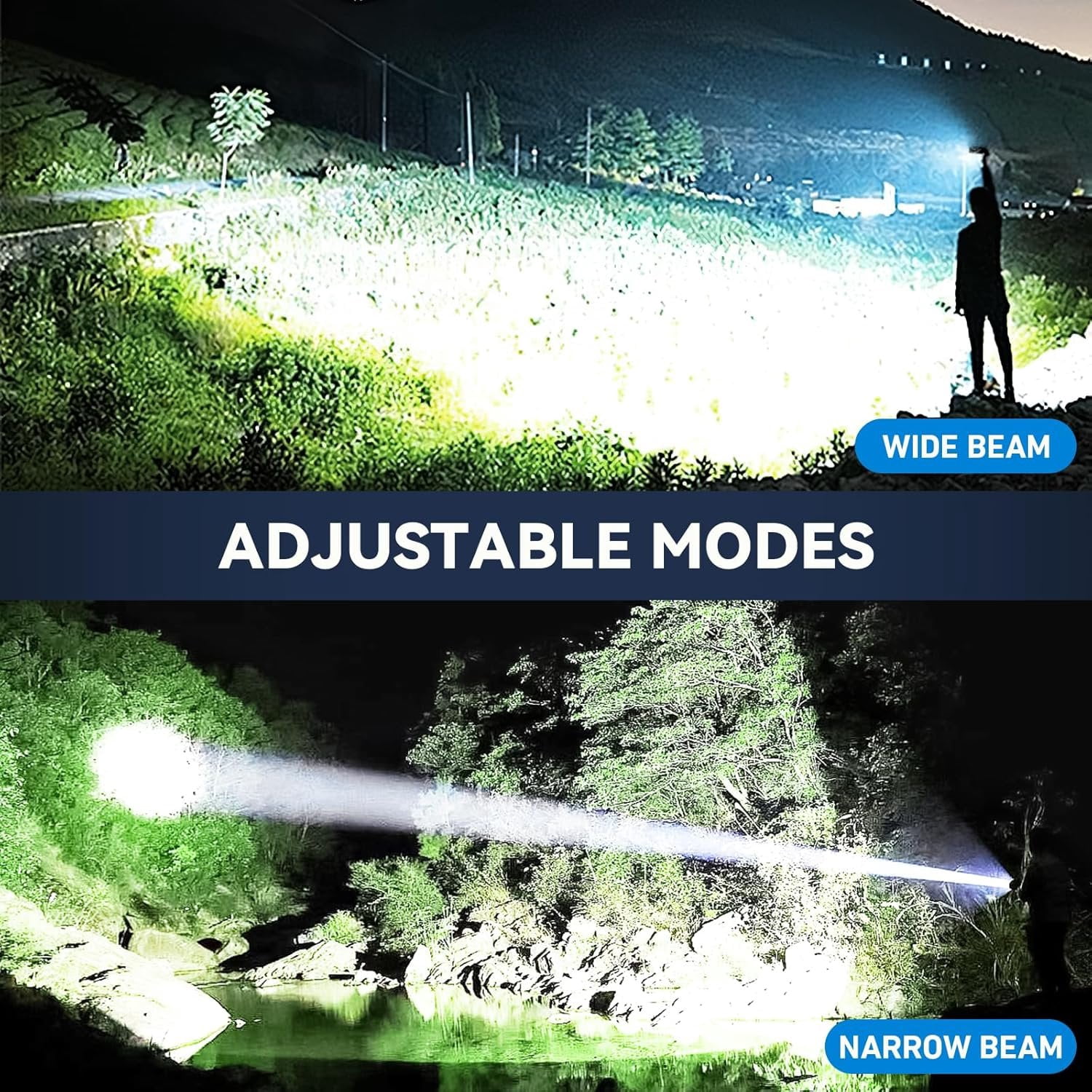 Rechargeable Flashlights High Lumens 3 Packs, 99,000 Lumens Super Bright LED Flash Light with 5 Modes Adjustable LED Flashlight, High  Flashlight for  Camping Outdoor
