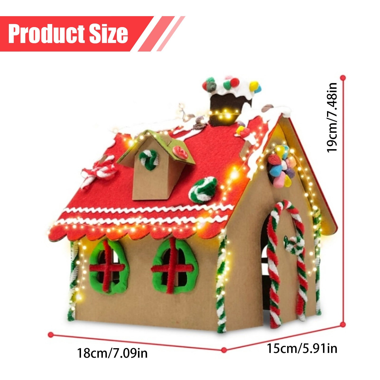 LGHDIWN DIY Wooden Christmas Gingerbread House Kit to Build with Paint Paintbrushes and Gingerbread Man Stickers 3D Christmas Tree Ornaments for Fun Craft Activity Creative DIY Art Project