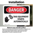 thumbnail image 3 of (2 Pack) This Equipment Starts Automatically OSHA Danger Sign 7 Inch X 5 Inch Vinyl Label Decal Sticker Weather Resistant, UV Protected for Workplace, Business, and Construction Site,, 3 of 7