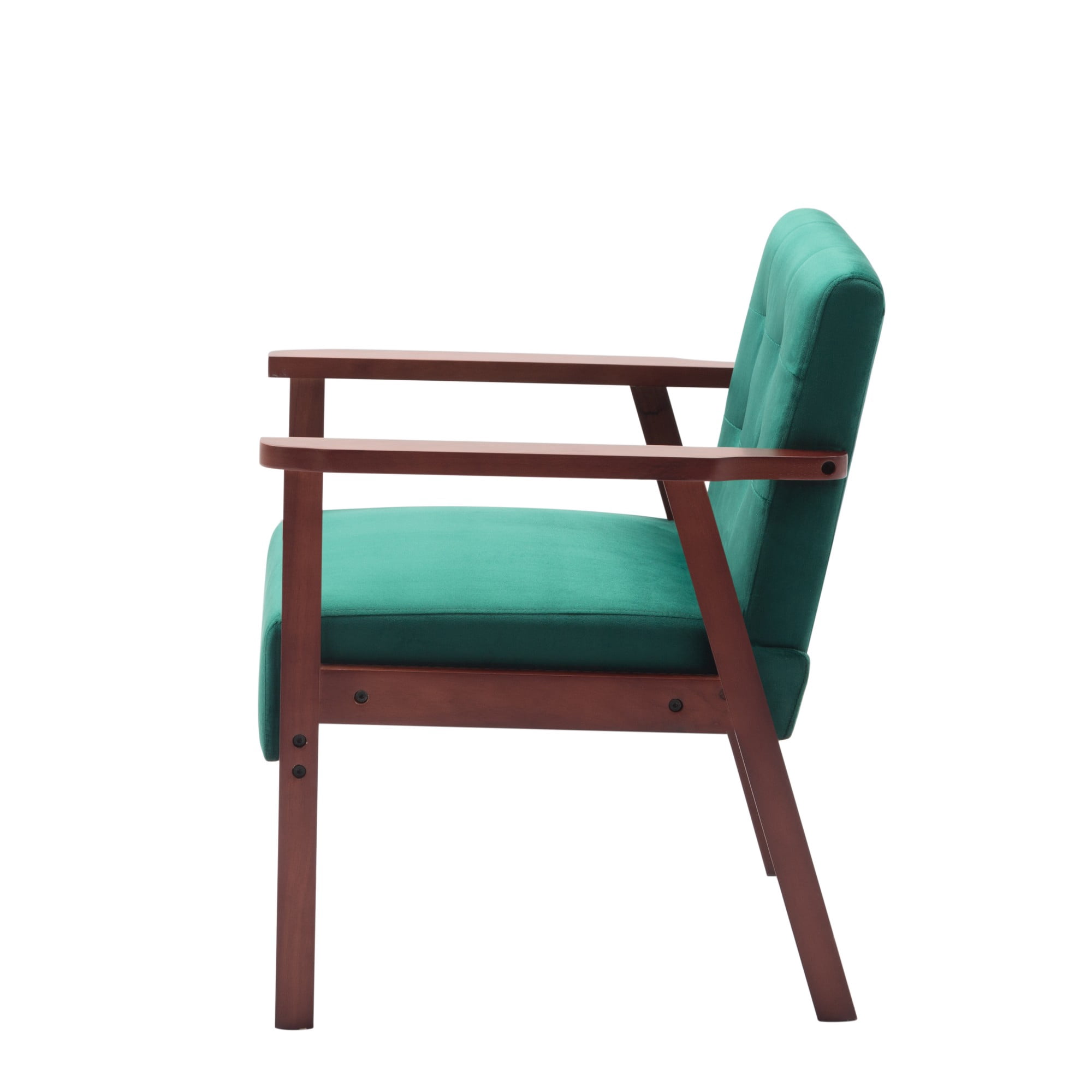 Gewnee 25.39 inch Wood Frame Upholstered Armchair,High Density Sponge Seat Cushion with Anti-Slip Foot Pads,Suitable for Living Room,Bedroom and Office.Green