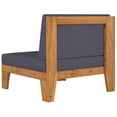 thumbnail image 3 of vidaXL Sectional Corner Sofa and Dark Grey Cushions Solid Acacia Wood, 3 of 5