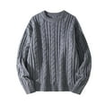 thumbnail image 1 of Ceisia Men's Oversize Lazy-Style Chunky Cable-Knit Crew-Neck Sweater Multi-Solid for Winter Gift, 1 of 7