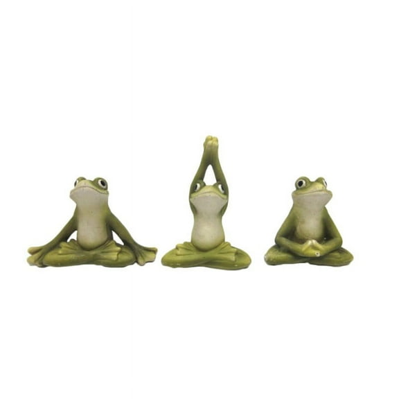 2.5"H Zen Garden Yoga Frogs Set of 3
