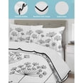 thumbnail image 3 of Quilts Queen Size Bedding Set, Black Dandelion Reversible Summer Quilt 3 Pieces, Spring Country Modern Minimalist Flower Lightweight Bedspreads Coverlets with 2 Pillow Shams for All Seasons, 3 of 5