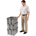 thumbnail image 6 of Hang & Stack Storage Bin, Plastic, Gray, 12 in H, 17 in W, 21 in L, 6 of 6