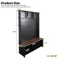 thumbnail image 2 of Harper & Bright Designs Farmhouse Hall Tree with Bench , 4-in-1 Coat Rack with Shoe Cabinet and Hooks , Entryway Tree with Adjustable Shelves and Open Compartments for Living Room , Black, 2 of 14