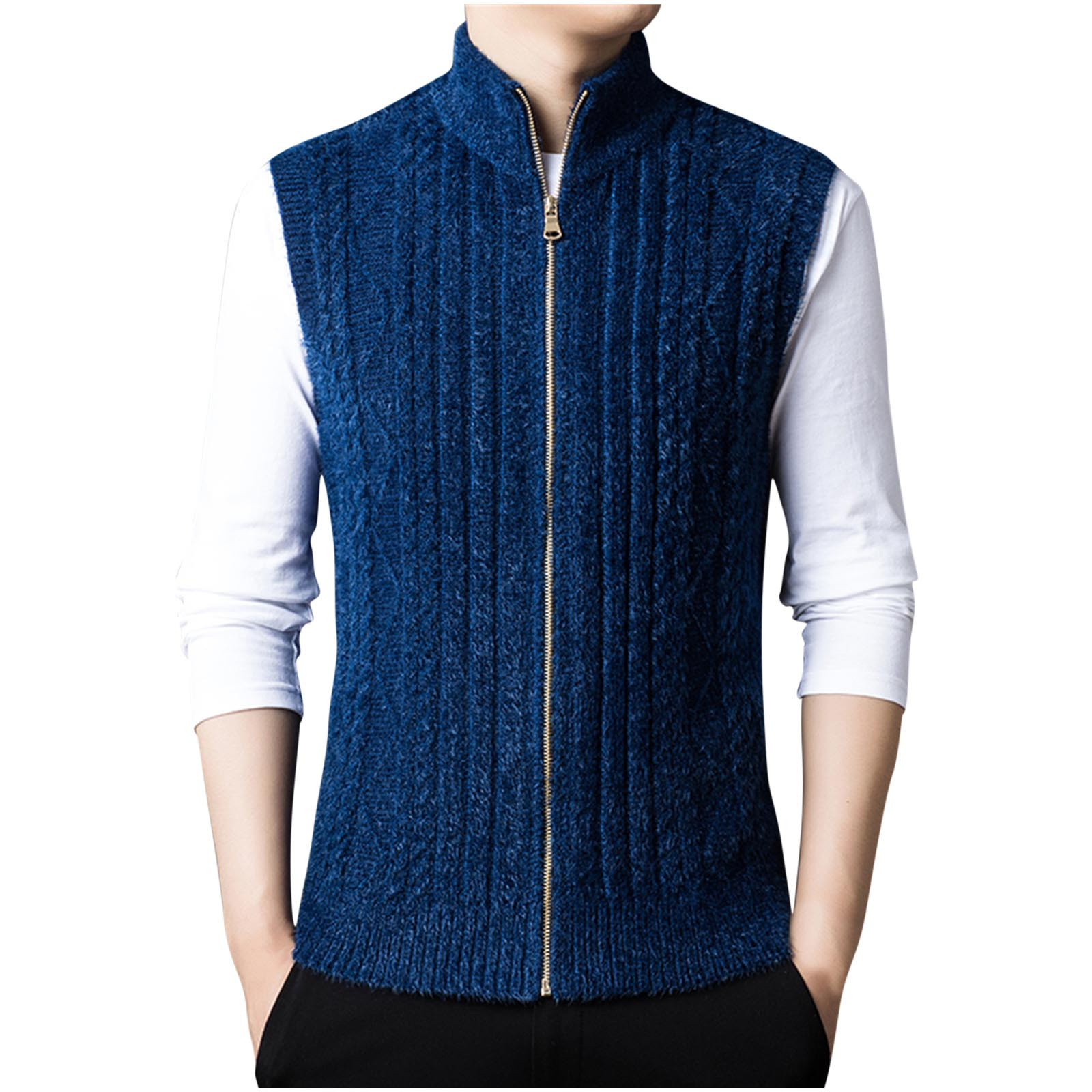 Pejock Mens Windproof Lightweight Golf Vest Outerwear with Pockets, Softshell Sleeveless Jacket for Running Hiking Sports