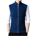thumbnail image 5 of BiZtdJrK Mens Fashion Vest Slim Fit Stand Collar Sleeveless Vests Jacket Winter Warm Windproof Knit Vest Casual Streetwear Coat Sale Of The Day Prime Today Blue XXL, 5 of 6