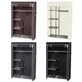 thumbnail image 3 of 64" Portable Closet Storage Organizer Wardrobe Clothes Rack with Shelves Black, 3 of 10