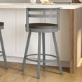 thumbnail image 6 of Amisco Vector 26 In. Swivel Counter Stool - Dark Grey Distressed Wood / Glossy Grey Metal, 6 of 9