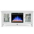 thumbnail image 4 of Moifoi TV Stand Fireplace for TVs up to 58", TV Stand w/ 23" Indoor Electric Fireplace & Wooden Storage Fireplace Cabinet, Adjustable LED Flame, White, 4 of 7