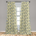 thumbnail image 5 of Ambesonne Lemons Curtains, Repetitive Citrus Fruits, Pair of 28"x95", Dark Petrol Blue Mustard, 5 of 5