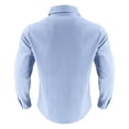 thumbnail image 6 of ZVNAΖH Men's Long Sleeve Collared Button Down Linen Shirt, Guayabera Style Casual Top with Pintuck Detail, S-3XL, 6 of 9