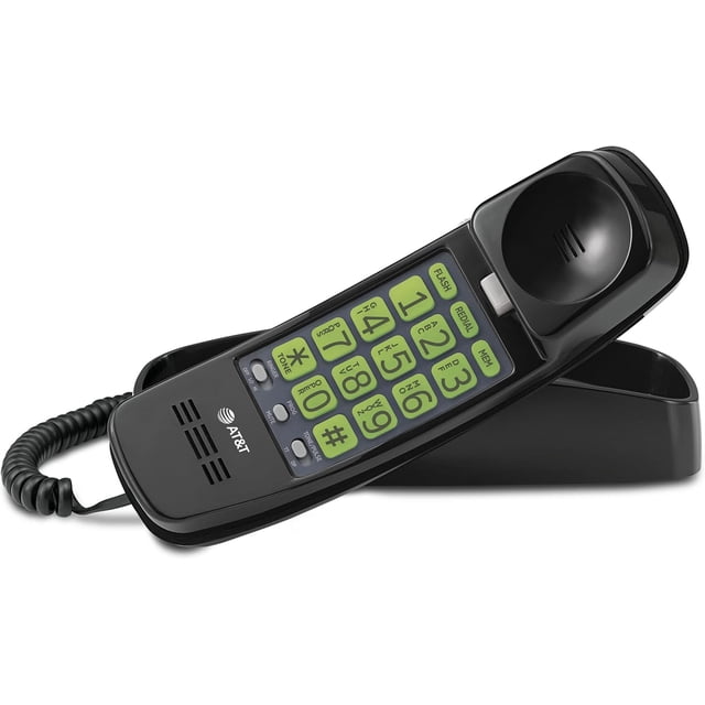 TRIMLINE 213-11 - Telefono Casero con Cable, Boton Extra Grand, Timbre Visual, Iluminado, 10 Teclas de Marcacin Rpida, Control de Volumen, Negro