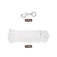 thumbnail image 3 of 50Ft Flag Pole Rope 15/64" Nylon Flag Pole Halyards Rope with 2 Pcs Swivel Clips Hooks, White, 3 of 5