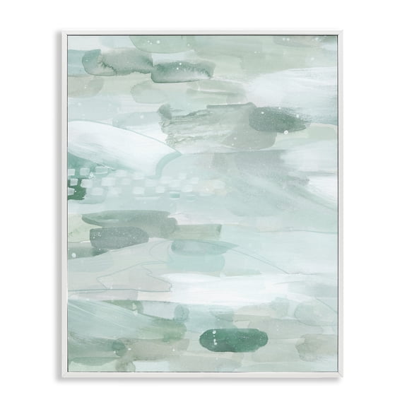 Stupell Industries Modern Horizontal Green Strokes White Framed Giclee Art, 24 x 30, by Grace Popp