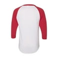 thumbnail image 3 of Augusta Sportswear 4420.225.L Baseball 3 by 4 Sleeve T-Shirt 2.0, White & Red - Large, 3 of 3