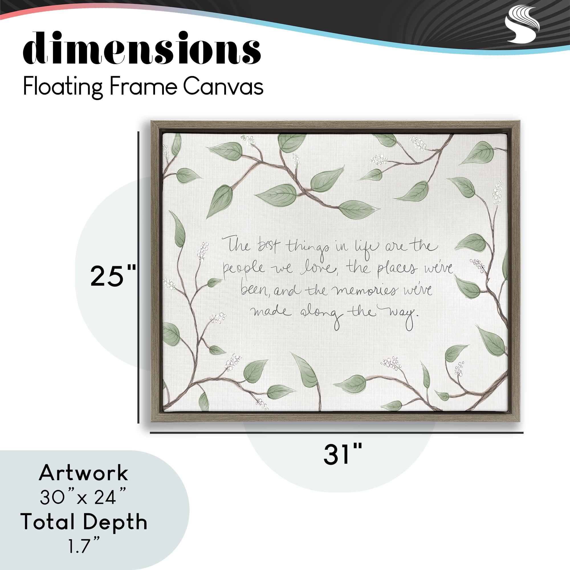 Stupell Industries The Best Things In Life Brown Framed Floater Canvas Wall Art, design by SD Graphics Studio