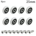 thumbnail image 1 of LEFU pour 8 Pack Roues de Remplacement pour Rouleau de Porte de Douche Diamètre 25mm Coureurs Réglables Roue Extérieure en Nylon Vis en Acier Inoxydable pour Armoires Cabines Hammams, 1 of 10