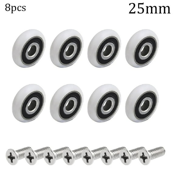 8Pcs Replacement Shower Door Roller Wheels 19/23/25mm Diameter