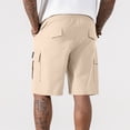 thumbnail image 6 of Fengqque Cargo Shorts for Men Elastic Waist Drawstring Quick-dry Plus Size Summer Shorts with Pockets Khaki M(M), 6 of 9