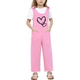 thumbnail image 2 of Bigetiay Teen Girls Romper Sleeveless Comfortable Letter Graphic Overalls with Side Pockets Spring Summer Romper Kids Jumpsuit for Girls 13-14 Years, 2 of 7