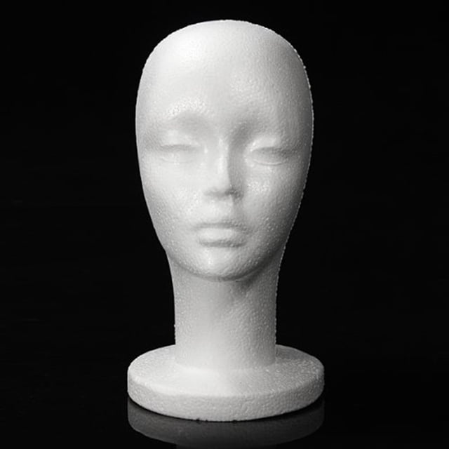 Nouveau Bonnet Mannequin en Mousse Simple Blanc pour Femme, Support d'Affichage de Perruque