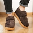 thumbnail image 4 of AUXDIQ Women Men Winter Slippers Adjustable House Shoes Indoor Outdoor, Brown, 11/12 US, 4 of 5