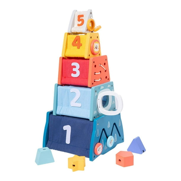 Cajas de apilamiento y anidación Juguetes de clasificación de forma Cognición Regalos creativos Bloques de apilamiento de madera