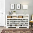 thumbnail image 2 of Trent Home Engineered Wood 36 Cubby Versatile Wooden Shoe Cubby Console in White, 2 of 10