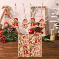 thumbnail image 2 of 12Pcs Wooden Gingerbread Man Christmas Tree Ornaments - 2.56 Inch Hand-Painted Tree Decorations for Home, 2 of 9
