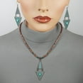thumbnail image 4 of Vintage Style Copper Patina Boho Wood Beaded Necklace and Earring Set-20, 4 of 6