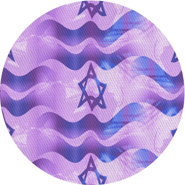 Ahgly Company Machine Washable Indoor Square Transitional Mauve Purple Area Rugs, 3' Square