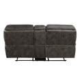 thumbnail image 3 of Tony 80 Inch Dual Manual Recliner Loveseat- Console- Cupholders- Gray, 3 of 6