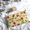 thumbnail image 5 of Rateoe Cherries and Ladybirds Pattern Decorative Pillow Case,Throw Pillow Covers,Plush Pillow Cover,Soft Pillow Case,Velvet Pillow Case-14"x20", 5 of 6