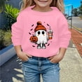 thumbnail image 2 of GDREDA Chandails à Capuchon Tendance pour Filles Chandails pour Enfants Stylés Mignons Imprimés Col Rond Manches Longues pour Usage Quotidien Rose, 3-4 Ans, 2 of 4