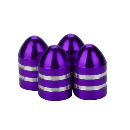 Bullet Air - 4x Aluminum Bullet Car Truck Air Port Cover Tire Rim Valve Wheel Stem Caps